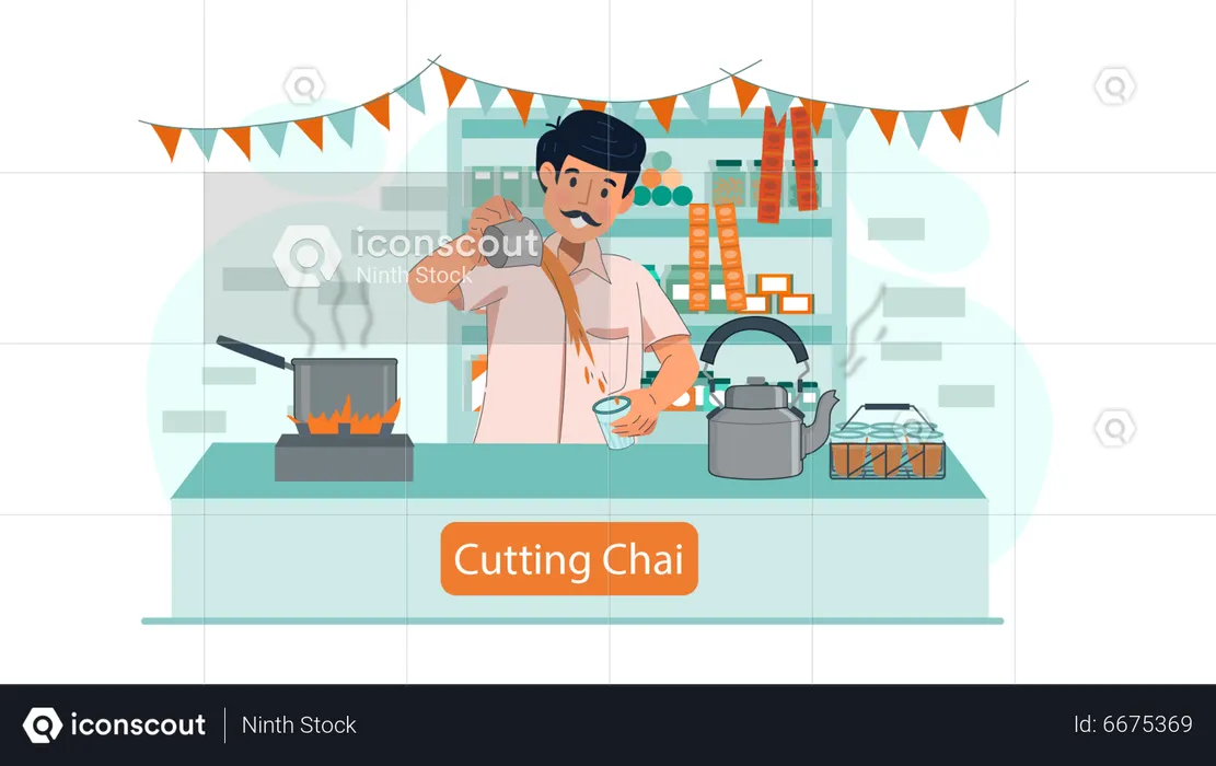 Tea Stall  Illustration