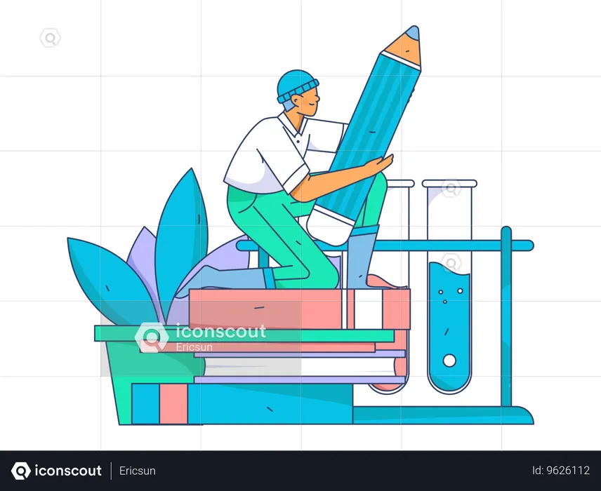 Teacher giving Online lecture  Illustration