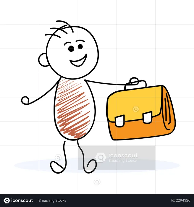 Teacher holding briefcase  Illustration