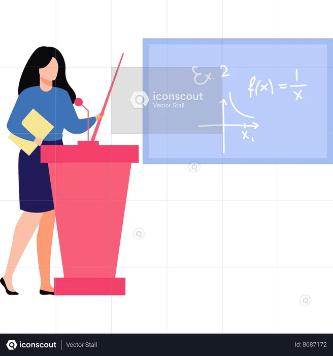 Teacher is giving a lecture  Illustration