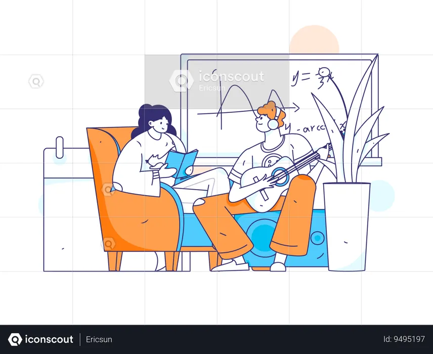 Teacher solving Mathematics doubts  Illustration