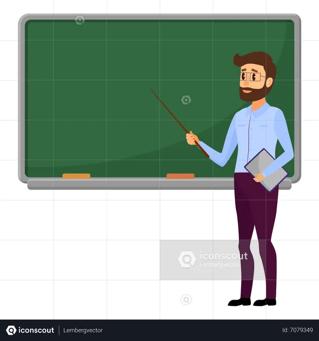 Teacher teaching in class  Illustration