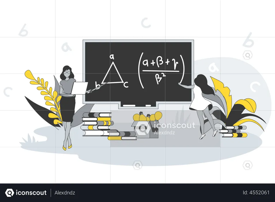 Teacher Teaching In Classroom  Illustration