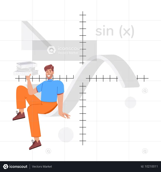 Teacher teaching math lesson  Illustration