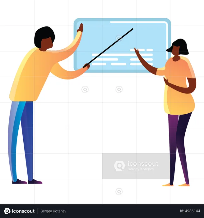 Teacher teaching to student  Illustration