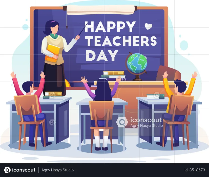 Best Premium Teacher's Day Celebration Illustration Download In Png 