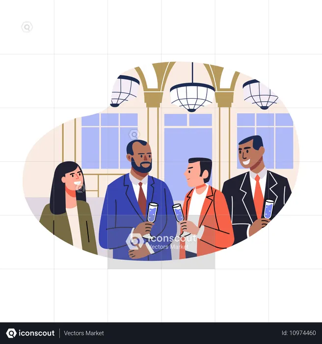 Team attending Corporate Event  Illustration