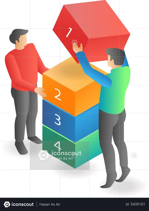 Team building blocks  Illustration