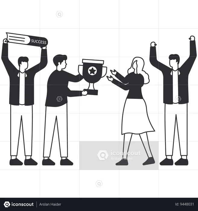 Team celebrating success  Illustration