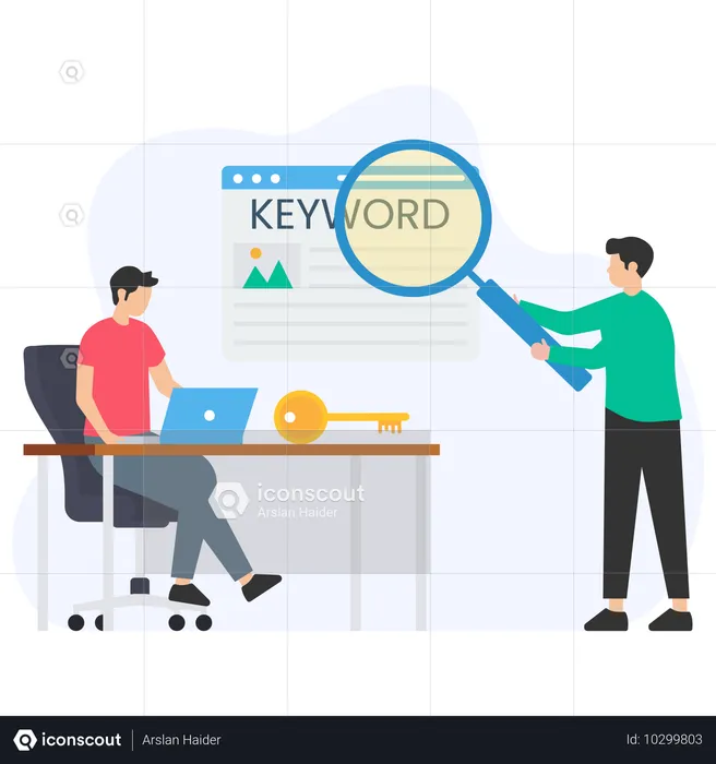 Team Checking Keywording  Illustration