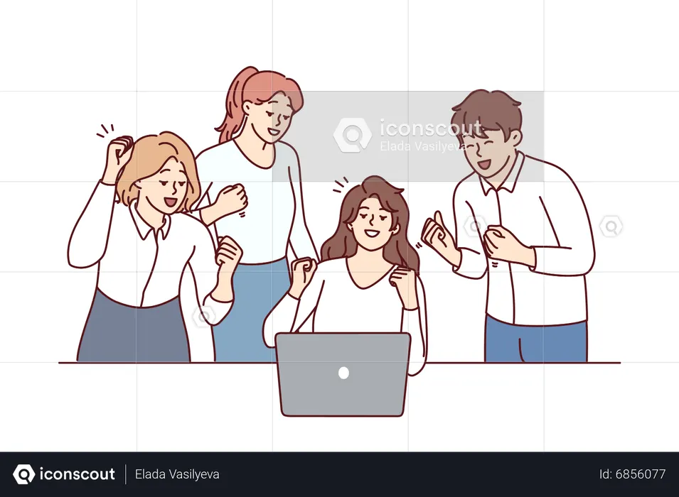 best-team-cheers-for-success-illustration-download-in-png-vector-format