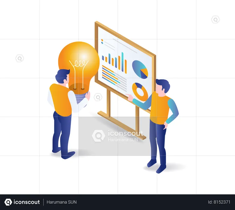 Team determines ideas for developing the business  Illustration