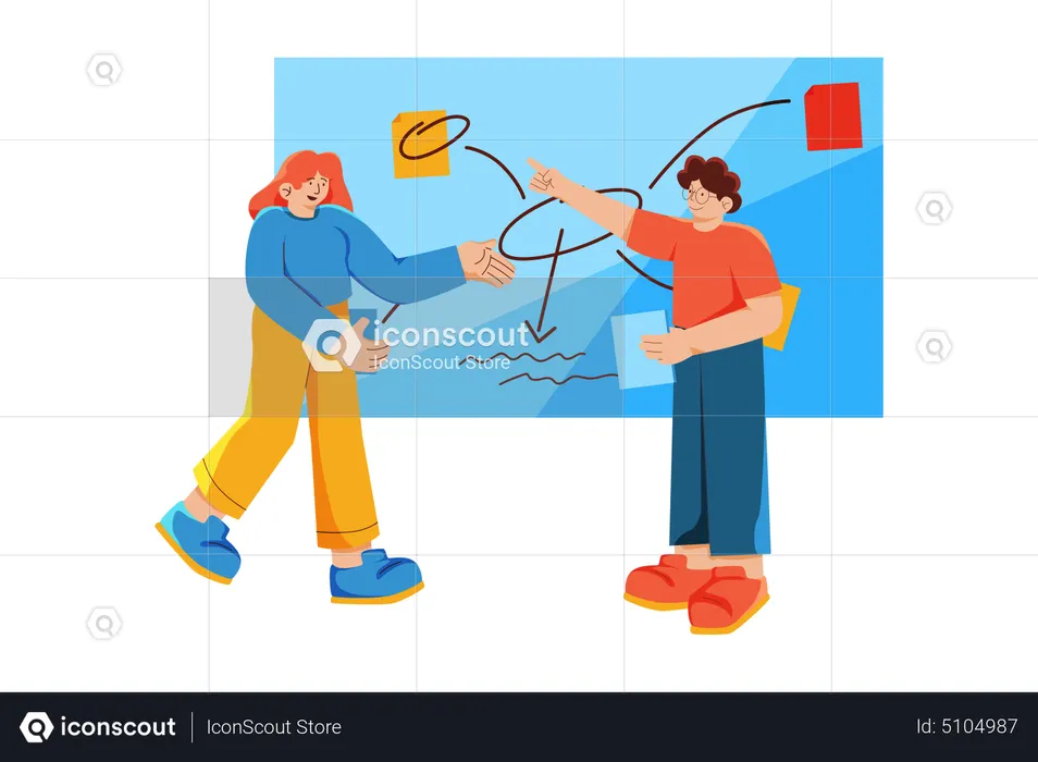 Team discussing business Strategy  Illustration