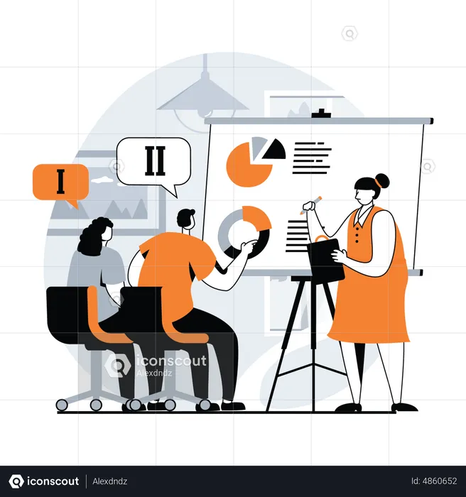 Team discussing on opinion together  Illustration