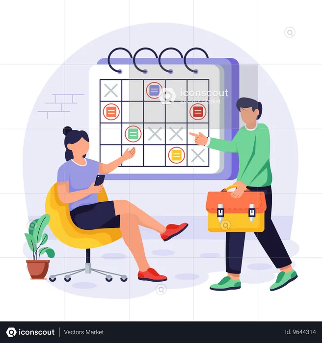 Team doing Business Planning  Illustration