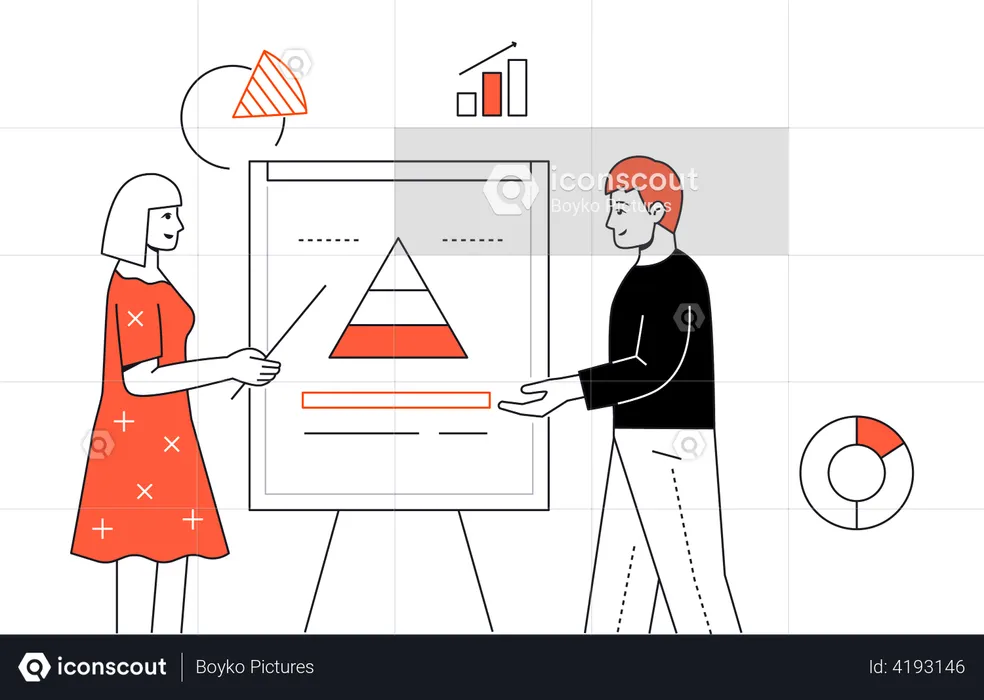 Team doing data analysis  Illustration