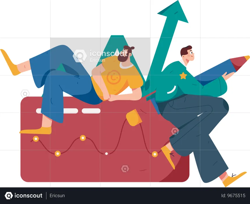 Team doing data analytics  Illustration