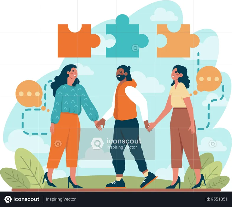 Team finding business solution  Illustration