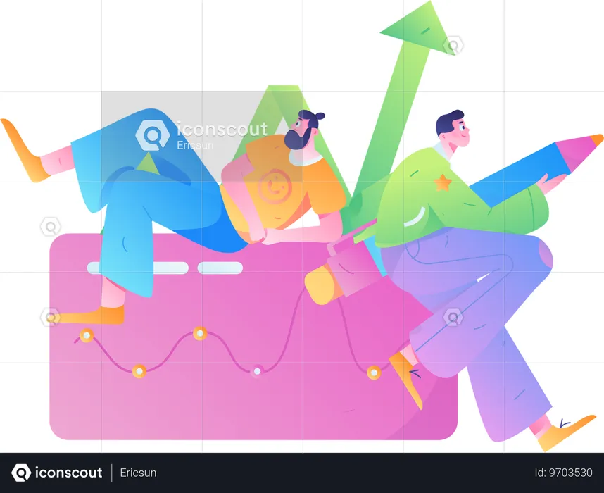 Team, das Datenanalyse durchführt  Illustration