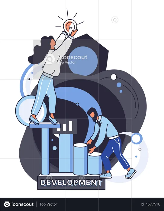 Team generate development idea  Illustration