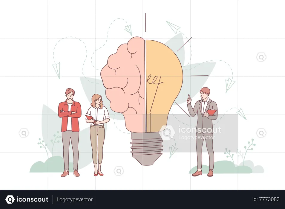 Team  getting business idea  Illustration