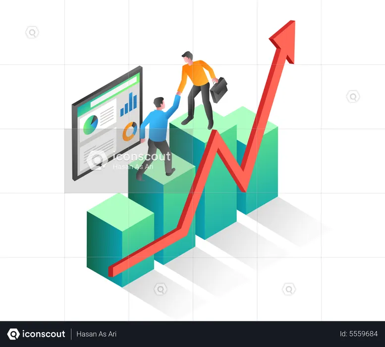 Team leader help to succeed together  Illustration