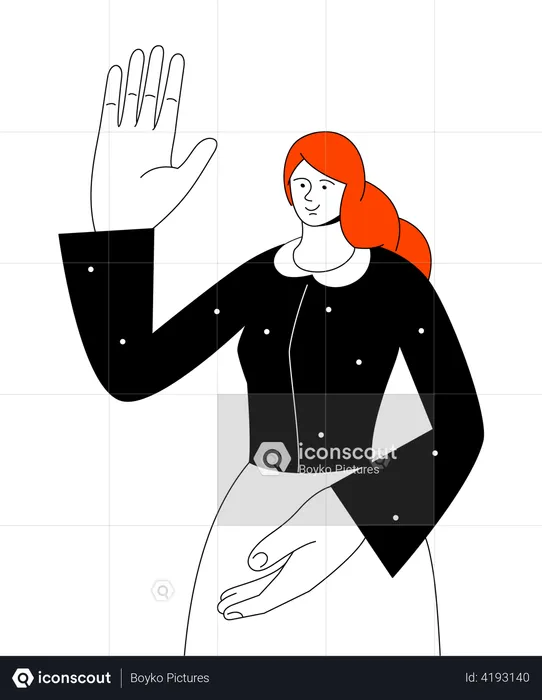 Team member waiving hand  Illustration