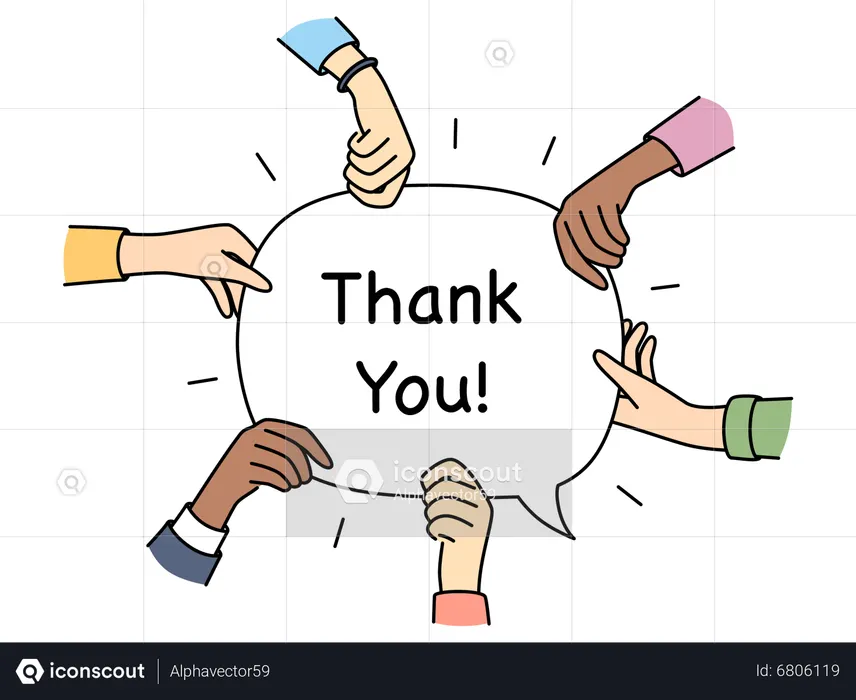 Team saying thank you  Illustration