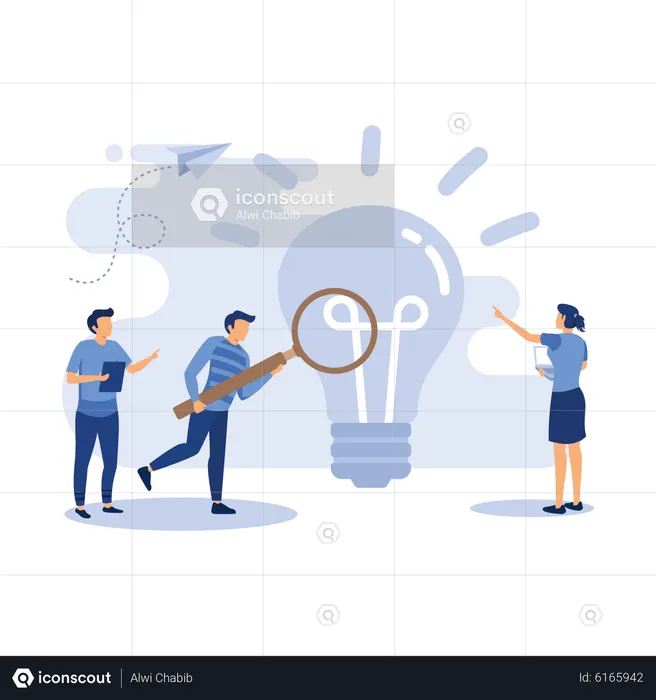 Team searching for idea  Illustration