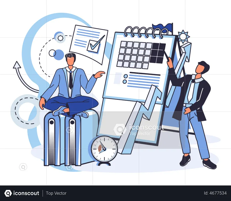 Team set business schedule  Illustration