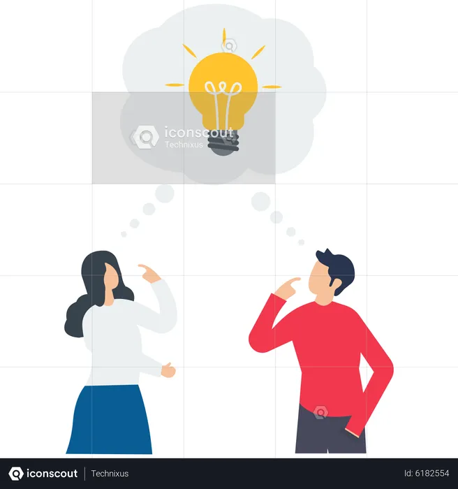 Team sharing smart ideas  Illustration