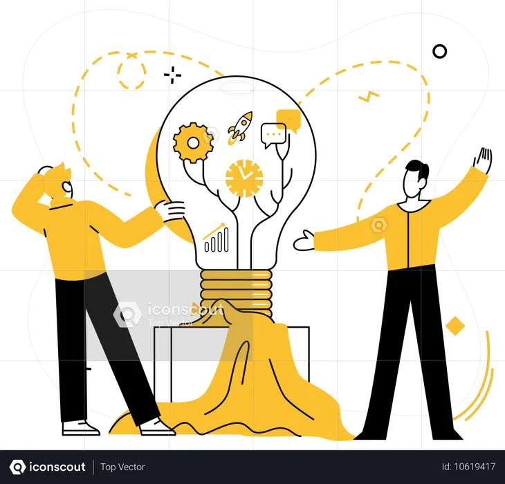 Team strategy metaphorically creates roadmap for journey to business success  Illustration