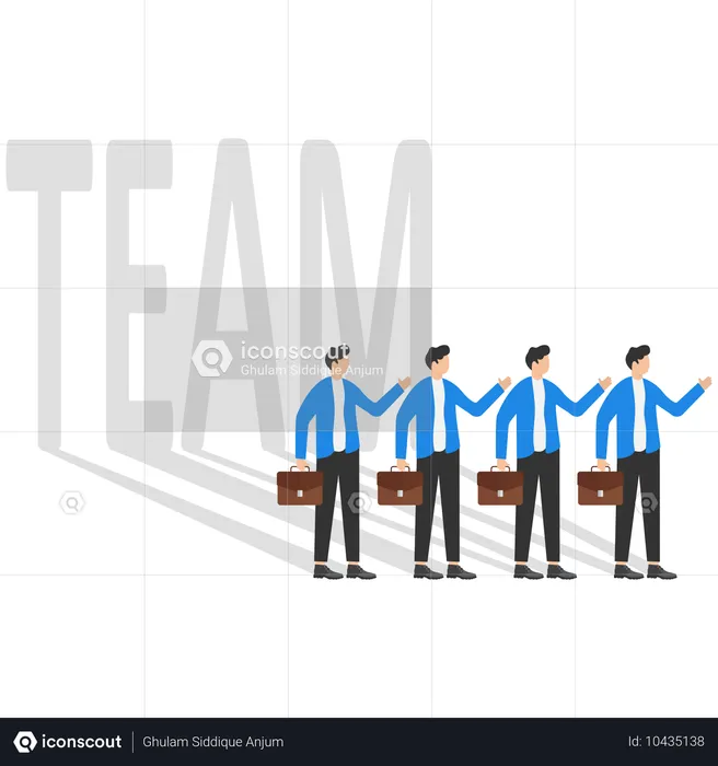 Team support help success teamwork to progress  Illustration