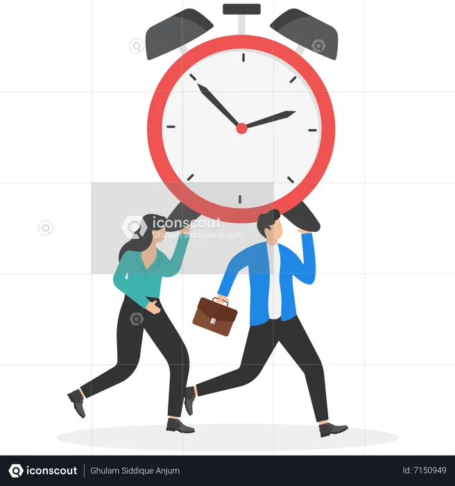 Team with effective time management  Illustration