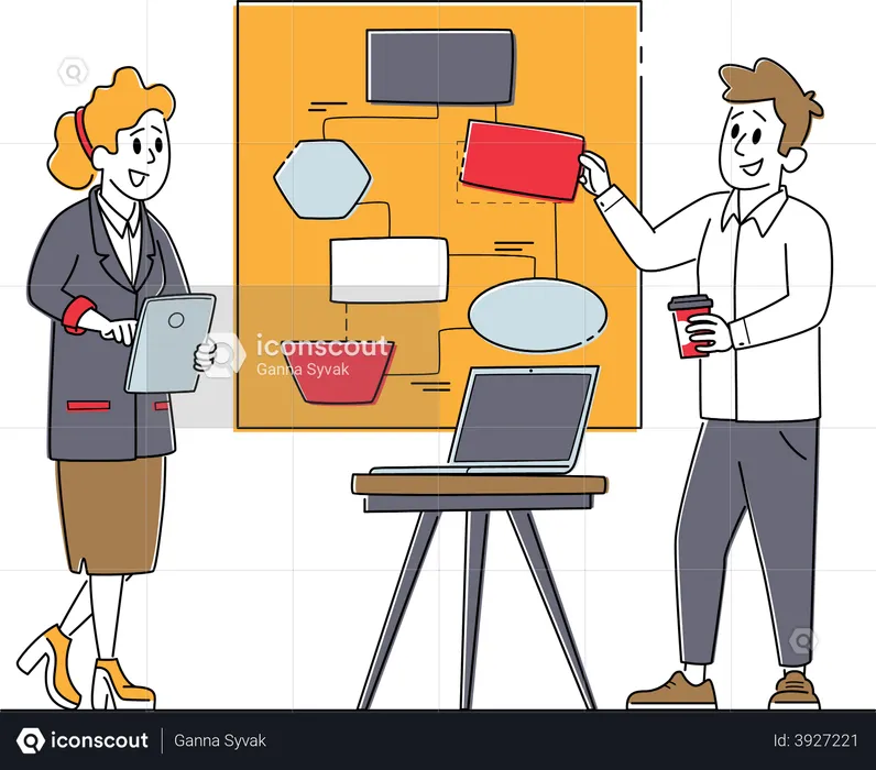 Team Work Process  Illustration