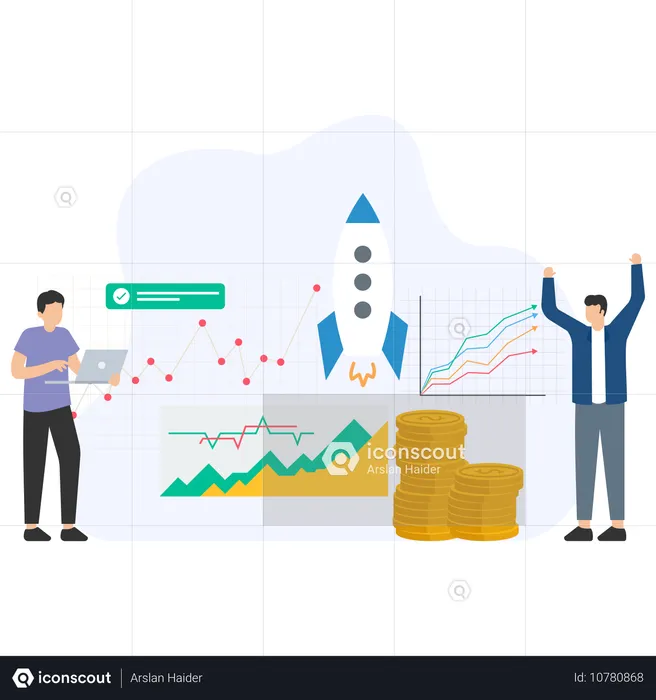 Team working on Boost income  Illustration