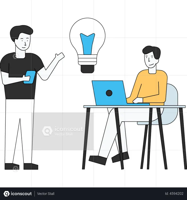Team working on idea  Illustration