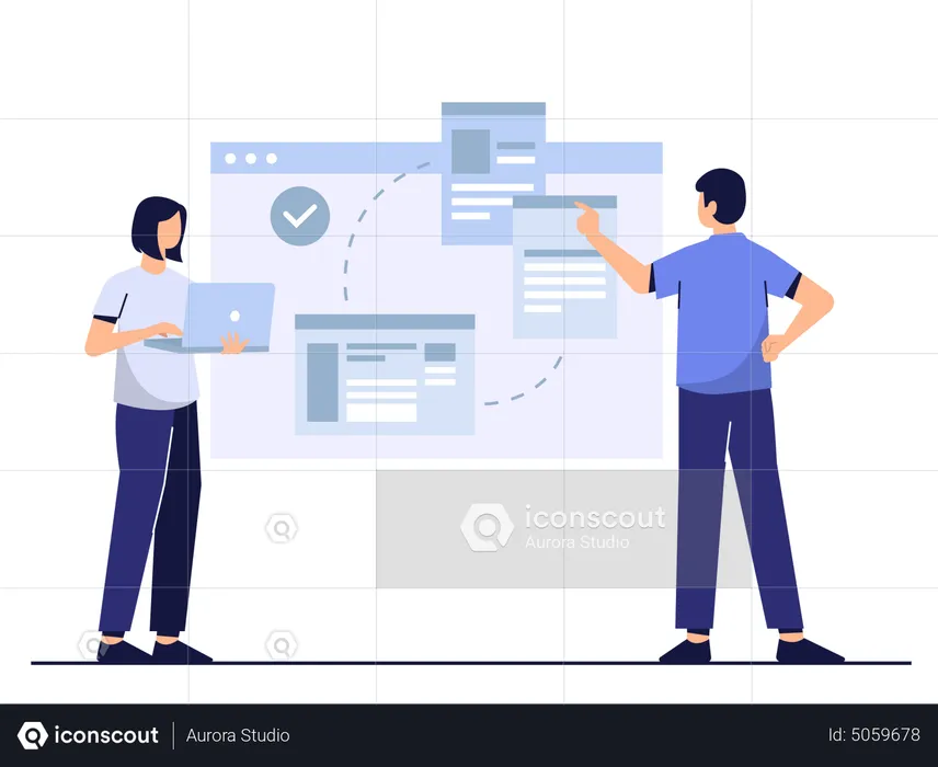 Team Working On Web Layout  Illustration