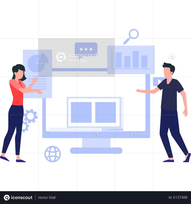 Team working on website design  Illustration