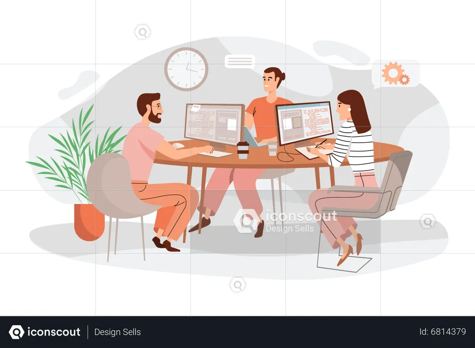 Team working together  Illustration