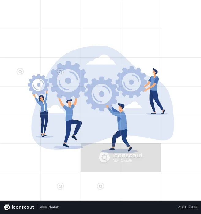 Team working together  Illustration