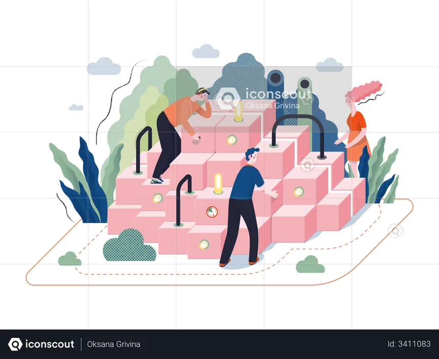 Teamarbeit und Zusammenarbeit  Illustration