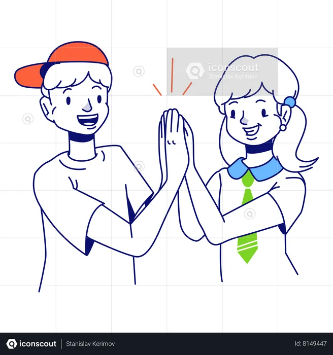 Teammate clap their hands  Illustration