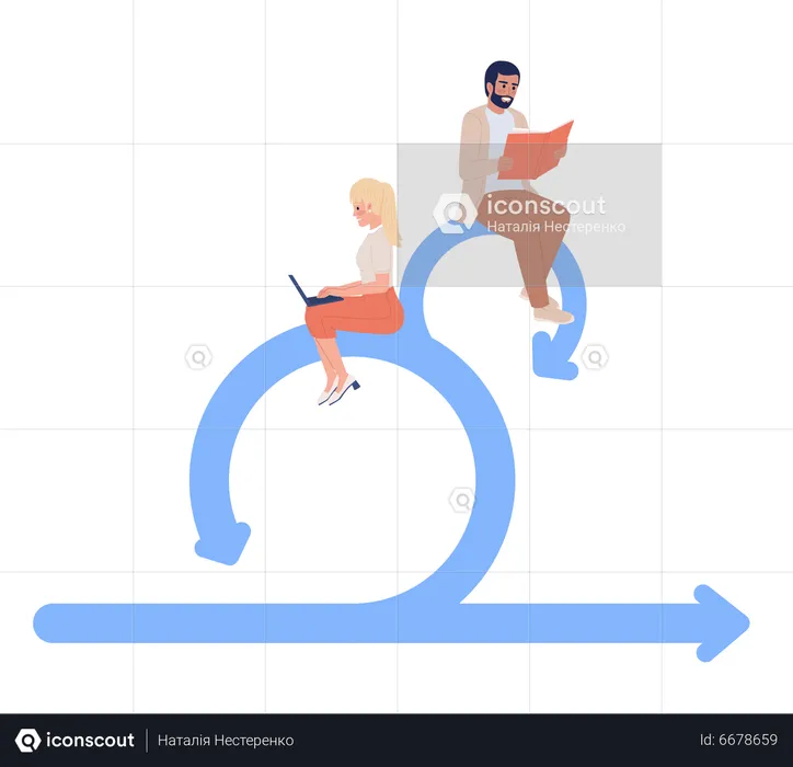 Persönliches Wachstum der Teammitglieder  Illustration