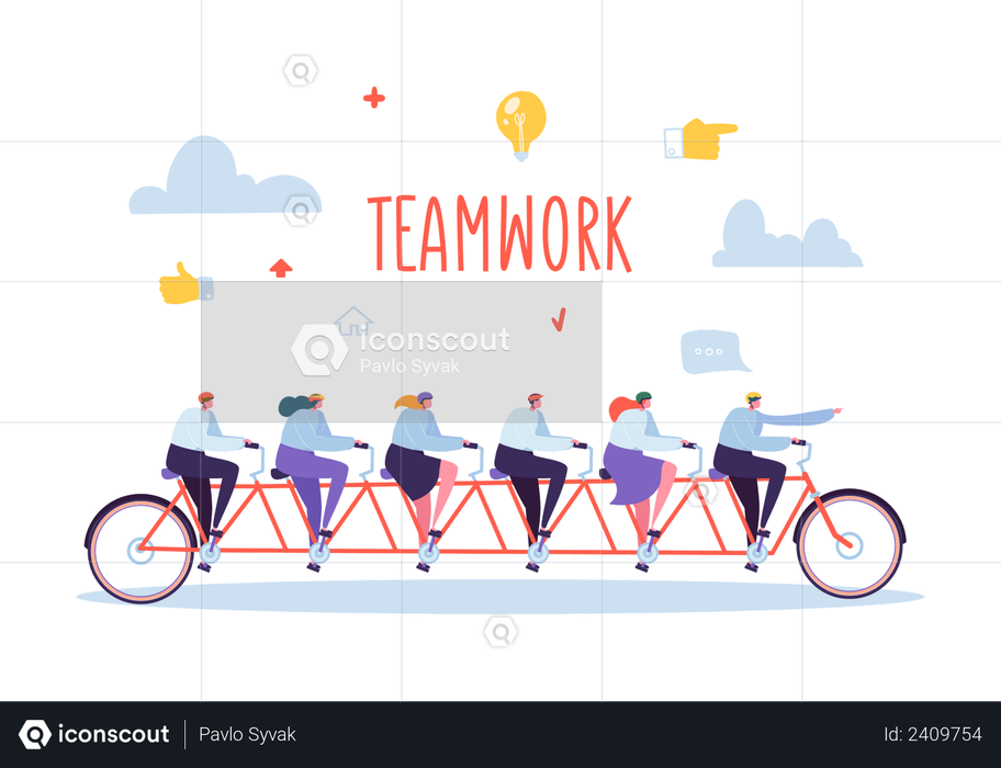 Best Premium Teamwork Illustration download in PNG & Vector format