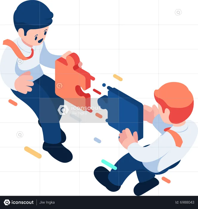 Teamwork and Business Partnership  Illustration