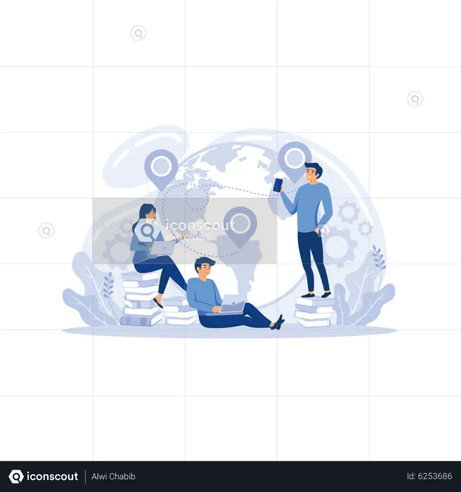 Teamwork and project delegation  Illustration