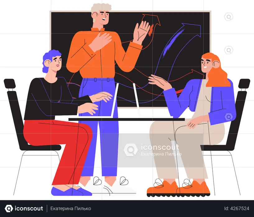 Teamwork in office  Illustration
