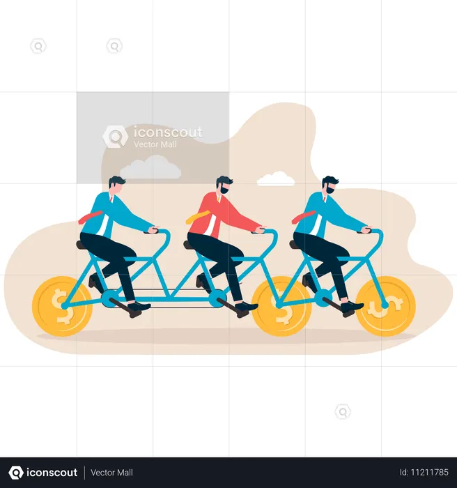 Teamwork makes money  Illustration