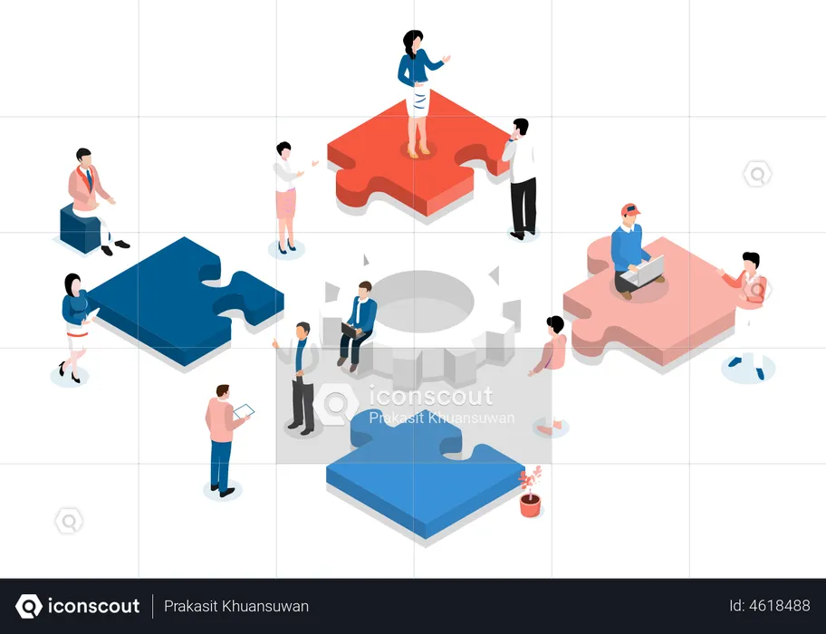 Teamwork Of Business  Illustration